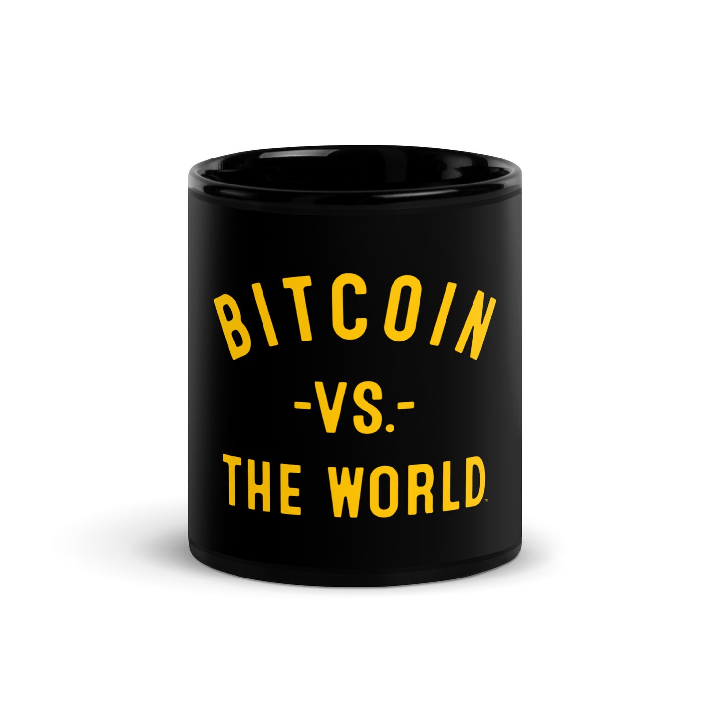 Bitcoin Vs The World Black Glossy Mug